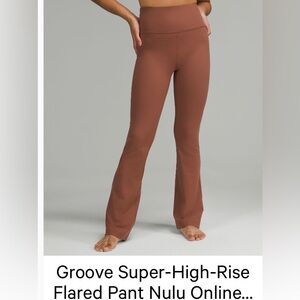 Lululemon super high rise groove pants in ancient copper size 6